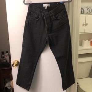 Mango Denim black wide leg jeans